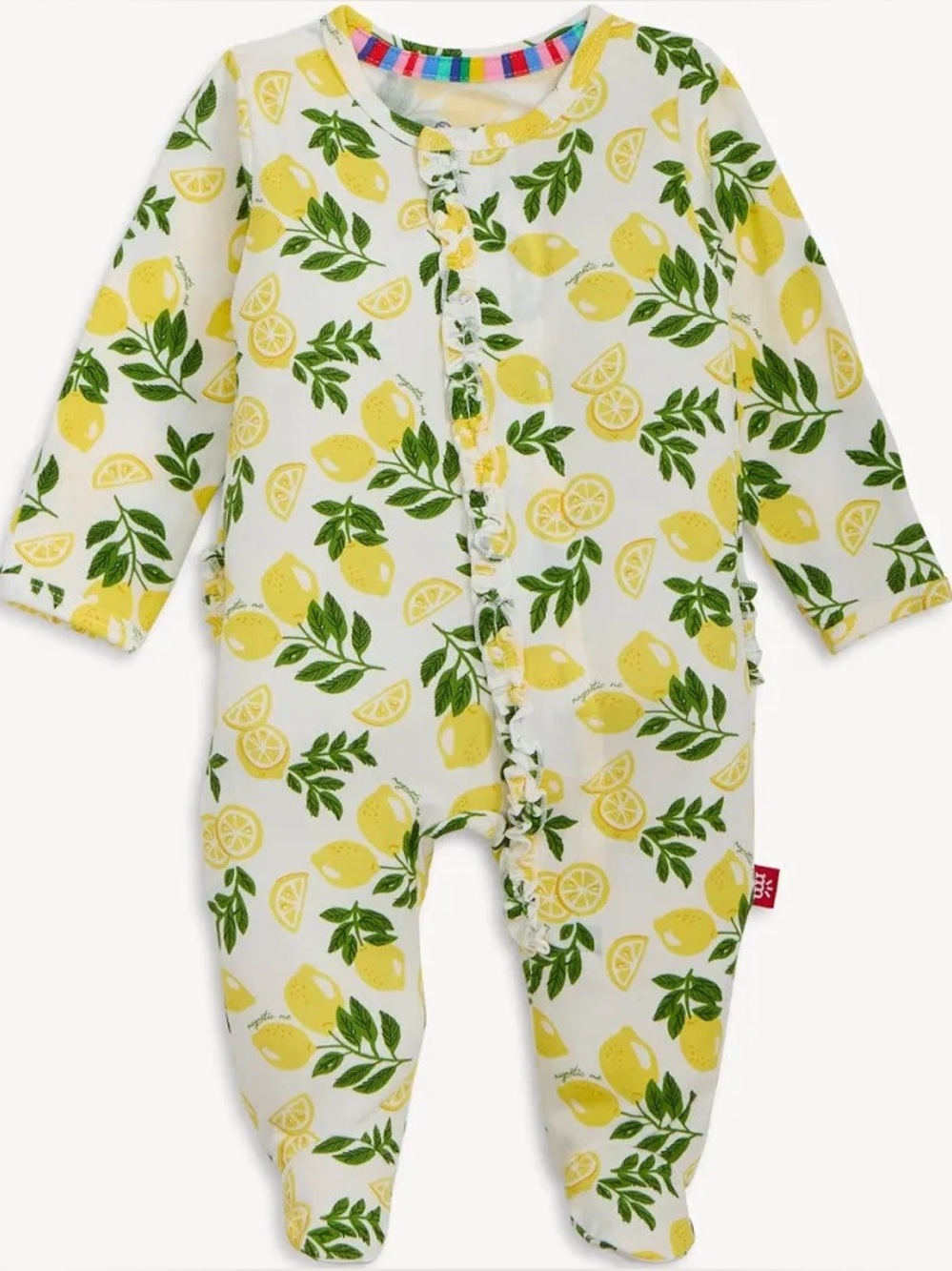 Preemie Magnetic Me Lemon Print Footie
